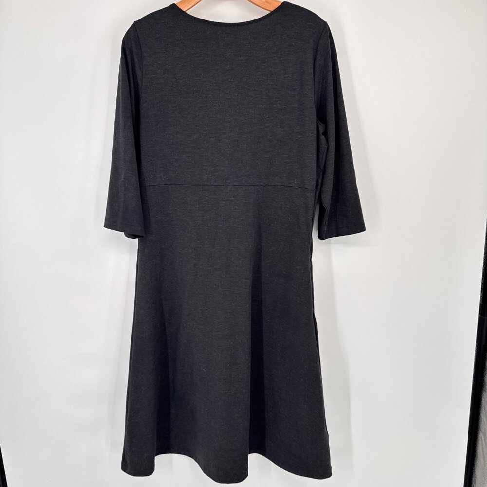 Eddie Bauer Womens gray Knot Frontknit  Dress size large L Polyester Wool Blend - Picture 12 of 12